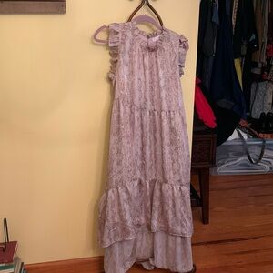 Karlie high low tired snakeskin dress.